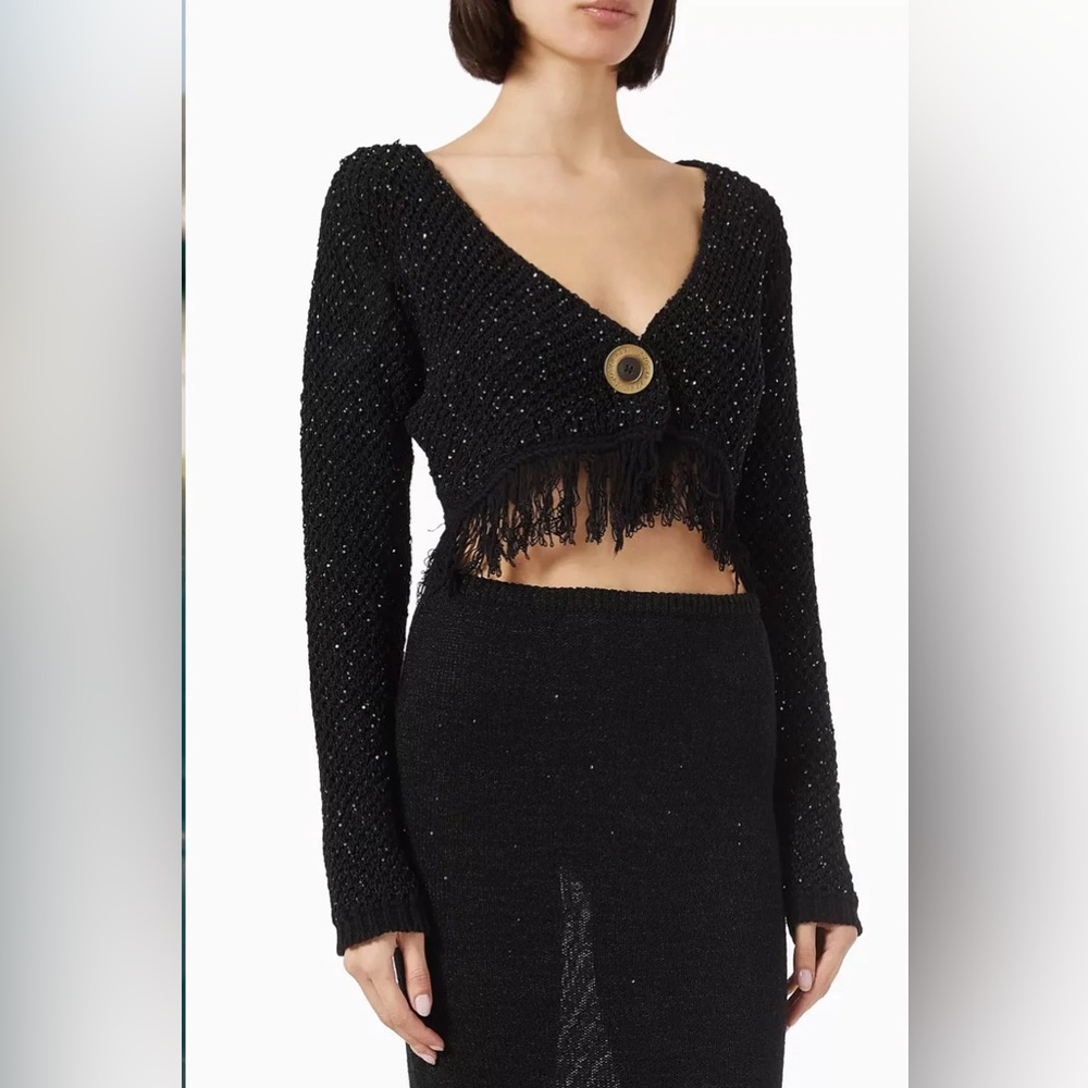 NWT ASTA RESORT GRACE SEQUINED CARDIGAN IN BLACK